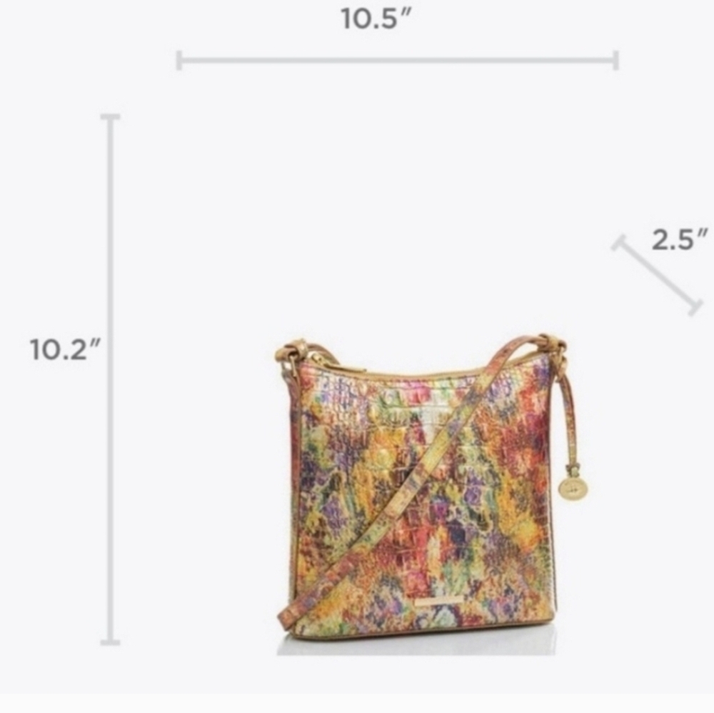 🤍🔹️Brahmin🔹️Katie LEMOMADE NOSTALGIA  Leather FLORAL PRINT Crossbody + Wallet - Picture 11 of 12